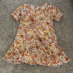 Used Anthropologie Pilcro Puffed Sleeve Floral Tapestry Dress